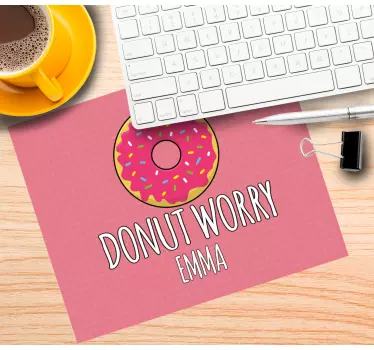 Muismat met naam speelse donut concept - TenStickers