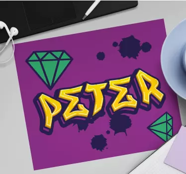 Muismat met naam stijlvolle naamkunst - TenStickers