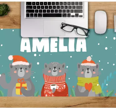 Muismat met naam vakantie dieren trio - TenStickers