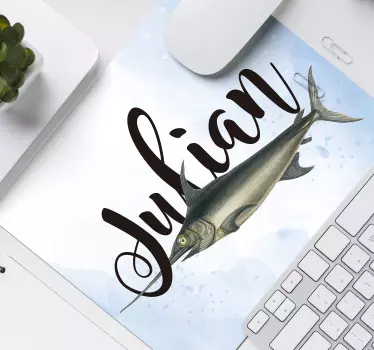 Muismat met naam vissen illustreren naam - TenStickers
