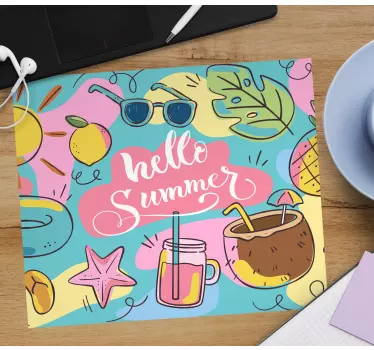 Muismat met naam zomer groet ontwerp - TenStickers