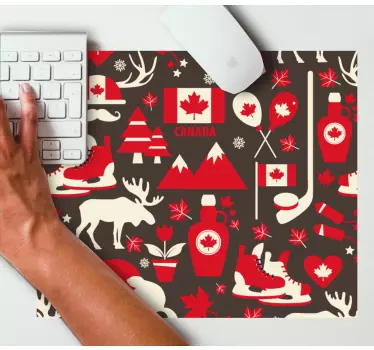 Muismat wereldkaart canadese symbolen collectie - TenStickers