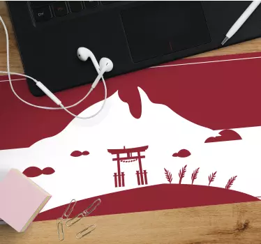 Muismat wereldkaart japanse torii poort - TenStickers