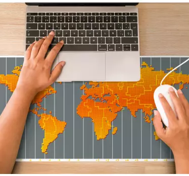 Muismat wereldkaart pixelated wereldkaart - TenStickers