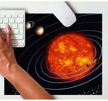 Muismat wereldkaart zonnestelsel visualisatie - TenStickers