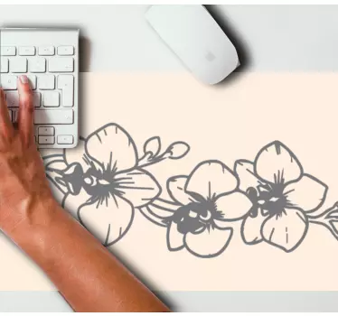 Originele muismat bloeiende orchideeënpatronen - TenStickers