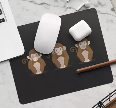 Originele muismat Drie apen emoji - TenStickers