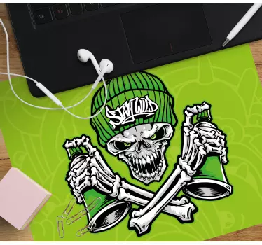 Originele muismat edgy skull concept - TenStickers