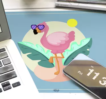 Originele muismat Flamingo met zonnebril - TenStickers
