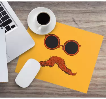 Originele muismat Grappige snor met bril - TenStickers
