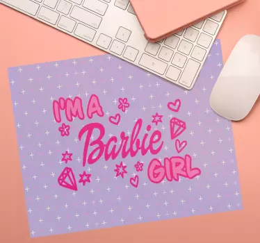 Originele muismat Ik ben een barbie meisje citaat - TenStickers