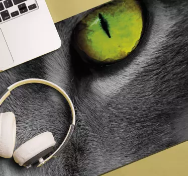 Originele muismat indrukwekkende kattenogen - TenStickers
