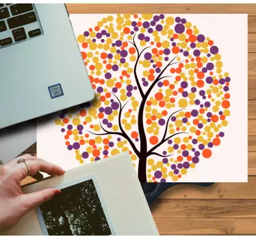 Originele muismat kleurrijke boom kunstwerk - TenStickers