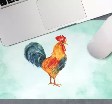 Originele muismat kleurrijke haan illustratie - TenStickers