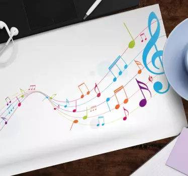 Originele muismat kleurrijke muzikale noten - TenStickers