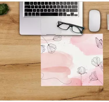 Originele muismat met bloemig aquarelpatroon - TenStickers