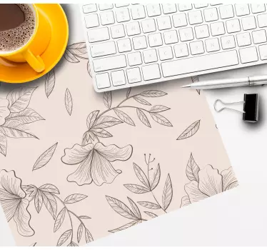 Originele muismat Met de hand getekend bloemmotief - TenStickers