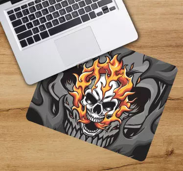 Originele muismat met vlammen-skull afbeelding - TenStickers
