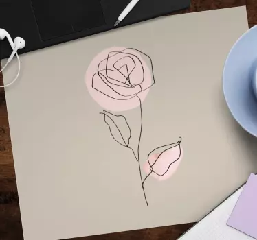 Originele muismat minimalistische bloemenomtrek - TenStickers