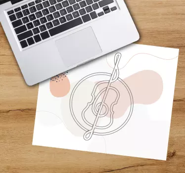 Originele muismat minimalistische gitaaromtrek - TenStickers