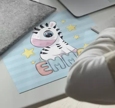 Originele muismat schattige zebra illustratie - TenStickers