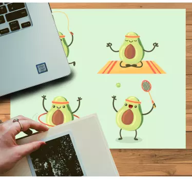 Originele muismat speelse avocado figuren - TenStickers
