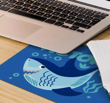 Originele muismat speelse haai ontwerp - TenStickers