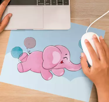 Originele muismat speelse olifant ballon - TenStickers