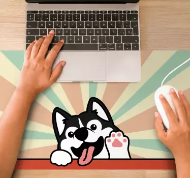 Originele muismat Tekenfilm hond zwaaien - TenStickers