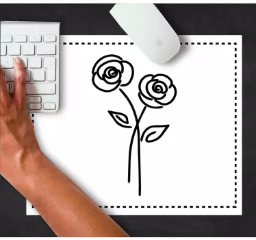 Originele muismat twee bloemenstelen - TenStickers