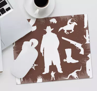 Originele muismat western silhouetten collectie - TenStickers