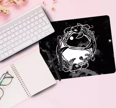 Originele muismat yin yang vissen kunst - TenStickers