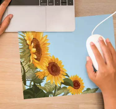 Originele muismat zonnebloem bloemontwerp - TenStickers