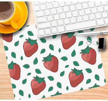 Patronen muismat aardbeienblad patroon - TenStickers