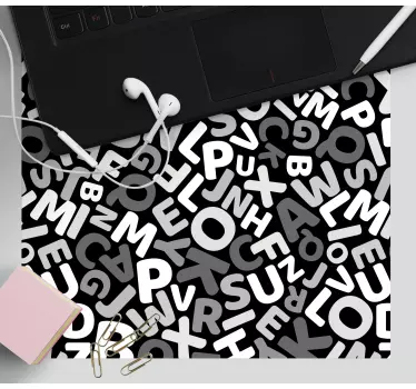 Patronen muismat abstract monochrome letters - TenStickers