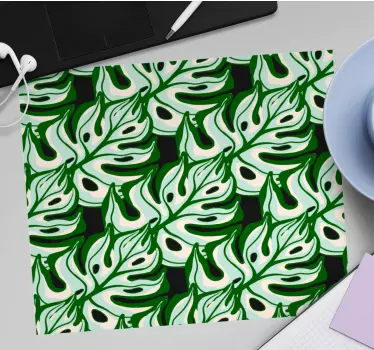 Patronen muismat bladerig tropisch motief - TenStickers