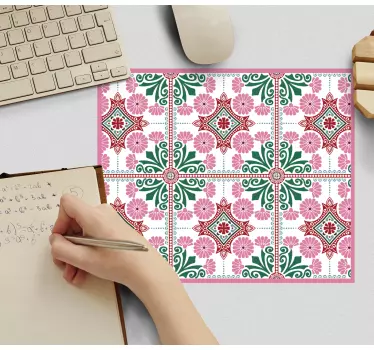 Patronen muismat bloemig geometrisch motief - TenStickers