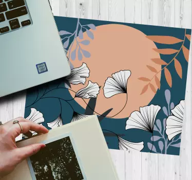 Patronen muismat bloemige maan ontwerp - TenStickers