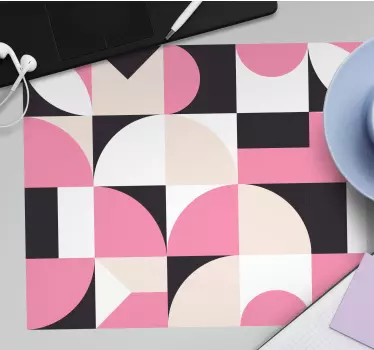 Patronen muismat geometrische roze compositie - TenStickers