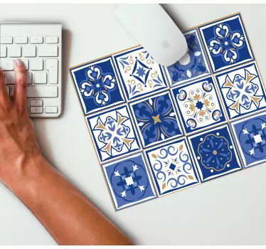 Patronen muismat geometrische tegelindeling - TenStickers