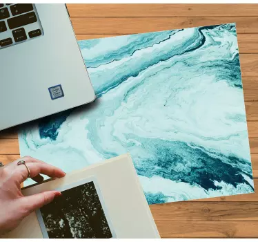 Patronen muismat Golven van blauw marmer - TenStickers