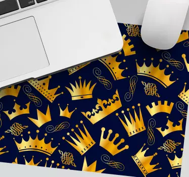 Patronen muismat gouden kroon motieven - TenStickers