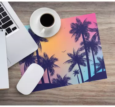 Patronen muismat gradient palm silhouet - TenStickers