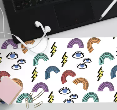 Patronen muismat kleurrijke oog regenbogen - TenStickers