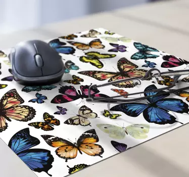 Patronen muismat kleurrijke vlinder array - TenStickers