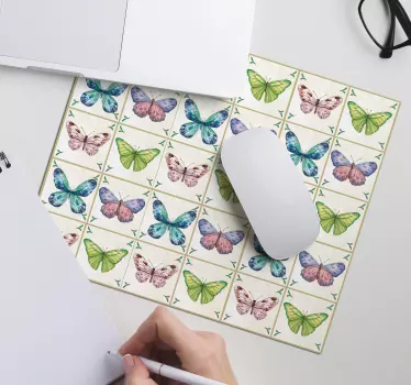 Patronen muismat kleurrijke vlinder mozaïek - TenStickers