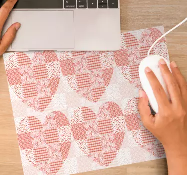 Patronen muismat patchwork hart motief - TenStickers