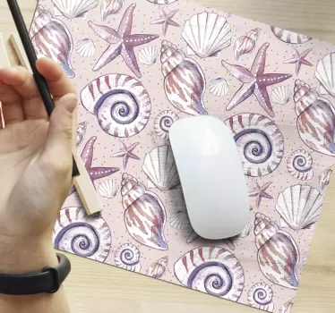Patronen muismat schelp en sterrenvispatroon - TenStickers