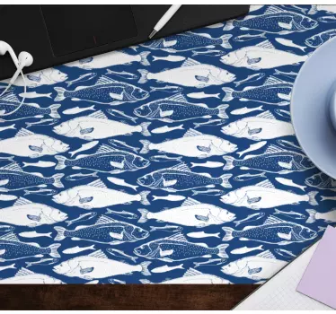 Patronen muismat vissenpatroon textiel - TenStickers
