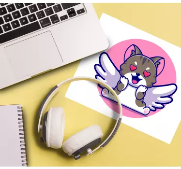 Schattige vliegende kat anime muismat - TenStickers